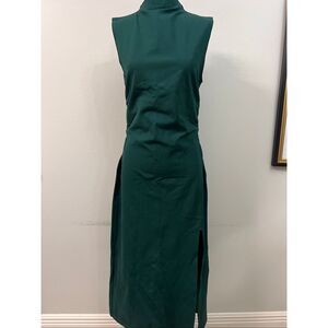 NWT Z Supply Women's Tamara Mock Neck Midi Sheath Dress Evergreen Size Large
